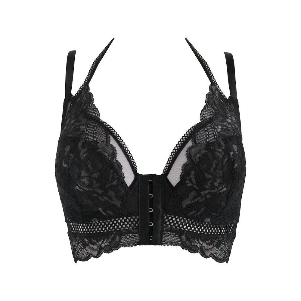 NEW Pour Moi Front Fastening Bralette sz 34C Black Ooo La La Front Fastening bra